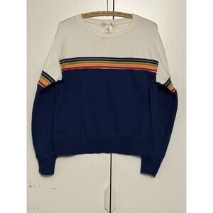 Retro–Modern Crossover YOUTH IN REVOLT Stripe Crew Neck Sweatshirt - Women’s M